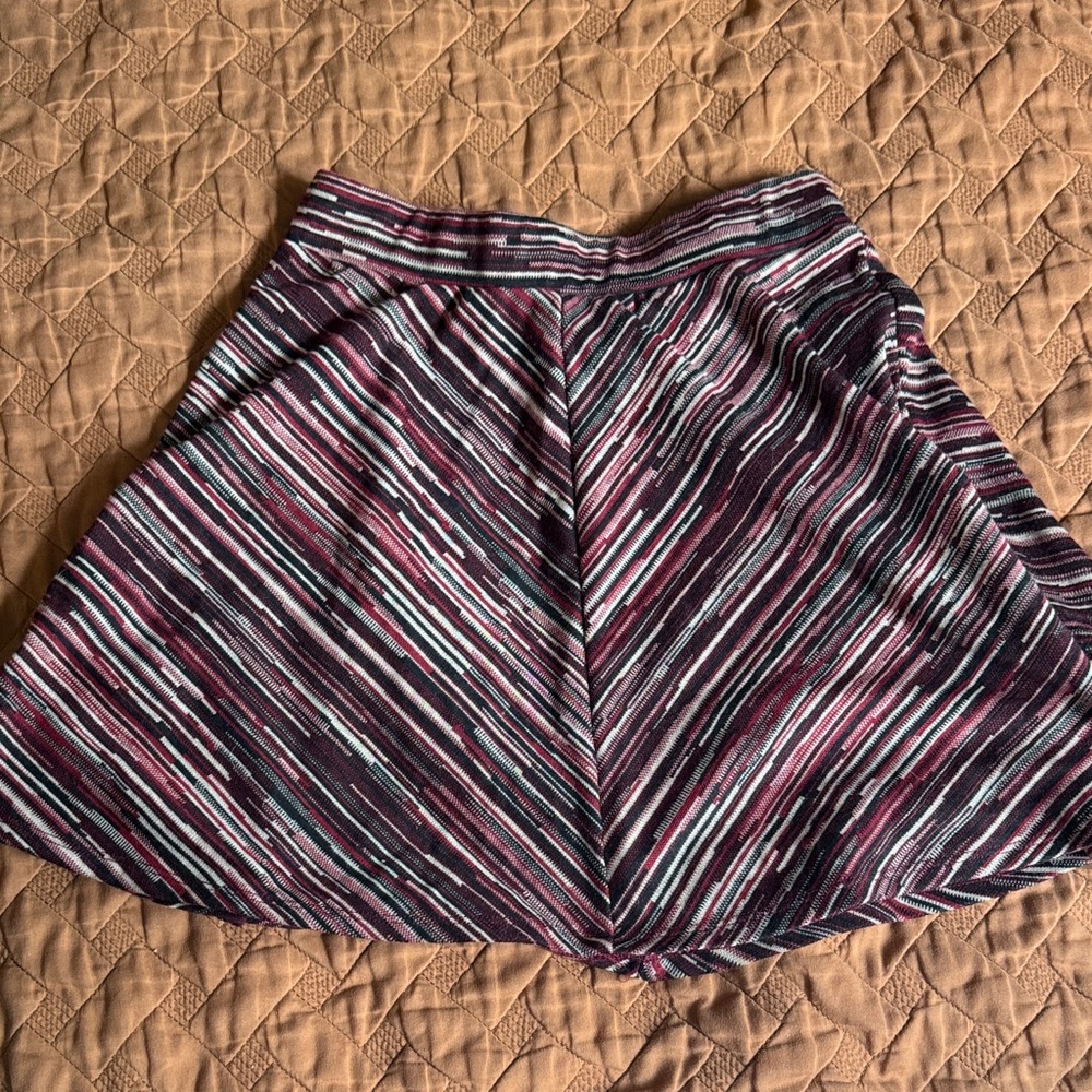 $5 CLOSET CLOSING Joe B  Striped Maroon Beige Women's Skater Skirt